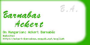 barnabas ackert business card