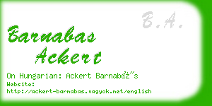 barnabas ackert business card
